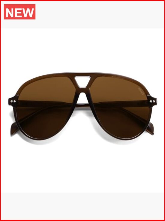 Oversized Retro Aviator Sunglasses with UV400 Protection TAC Lenses, Plastic